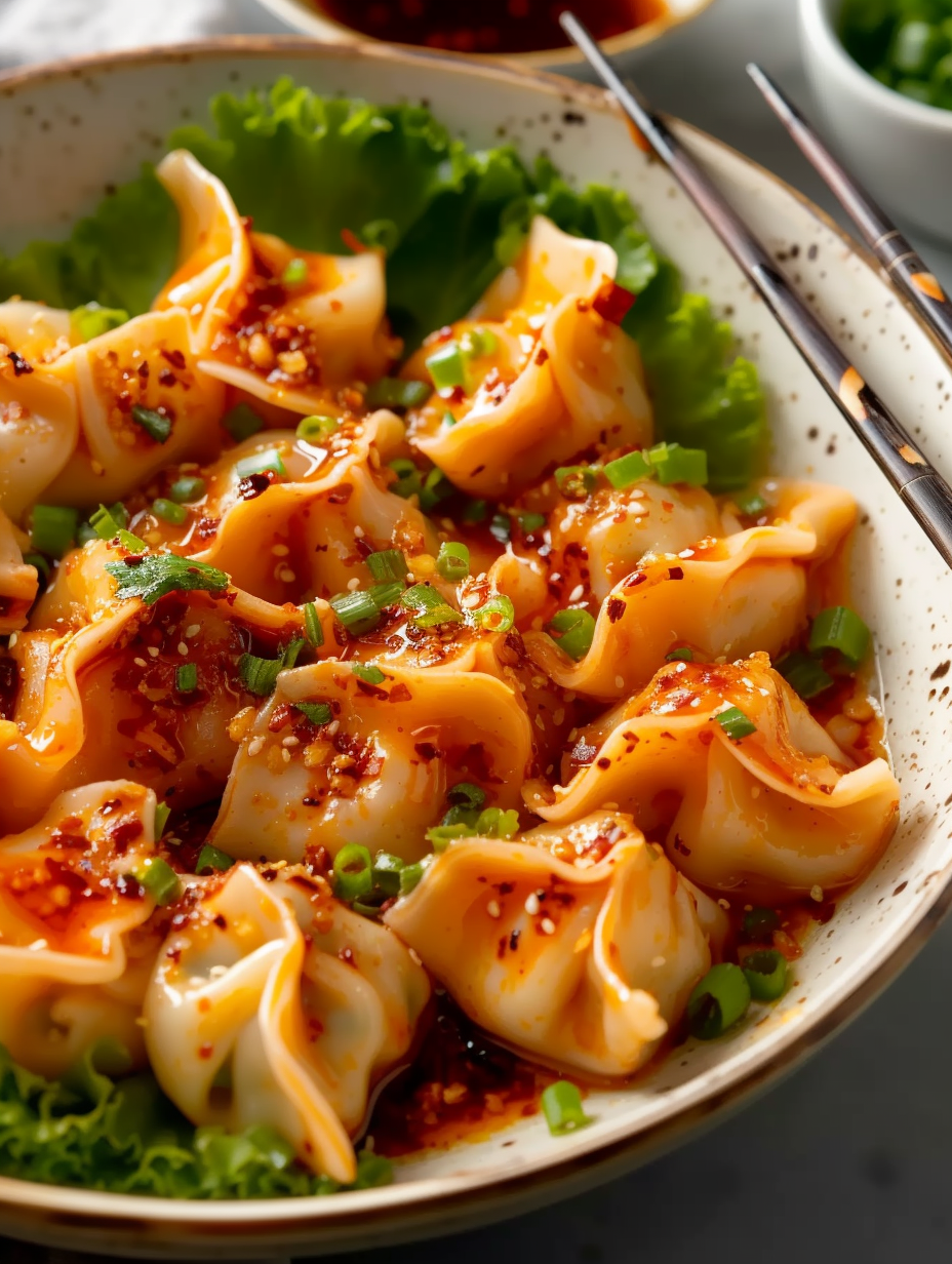 Gluten Free Spicy Wontons In Chili Sauce Inspired By Din Tai Fung