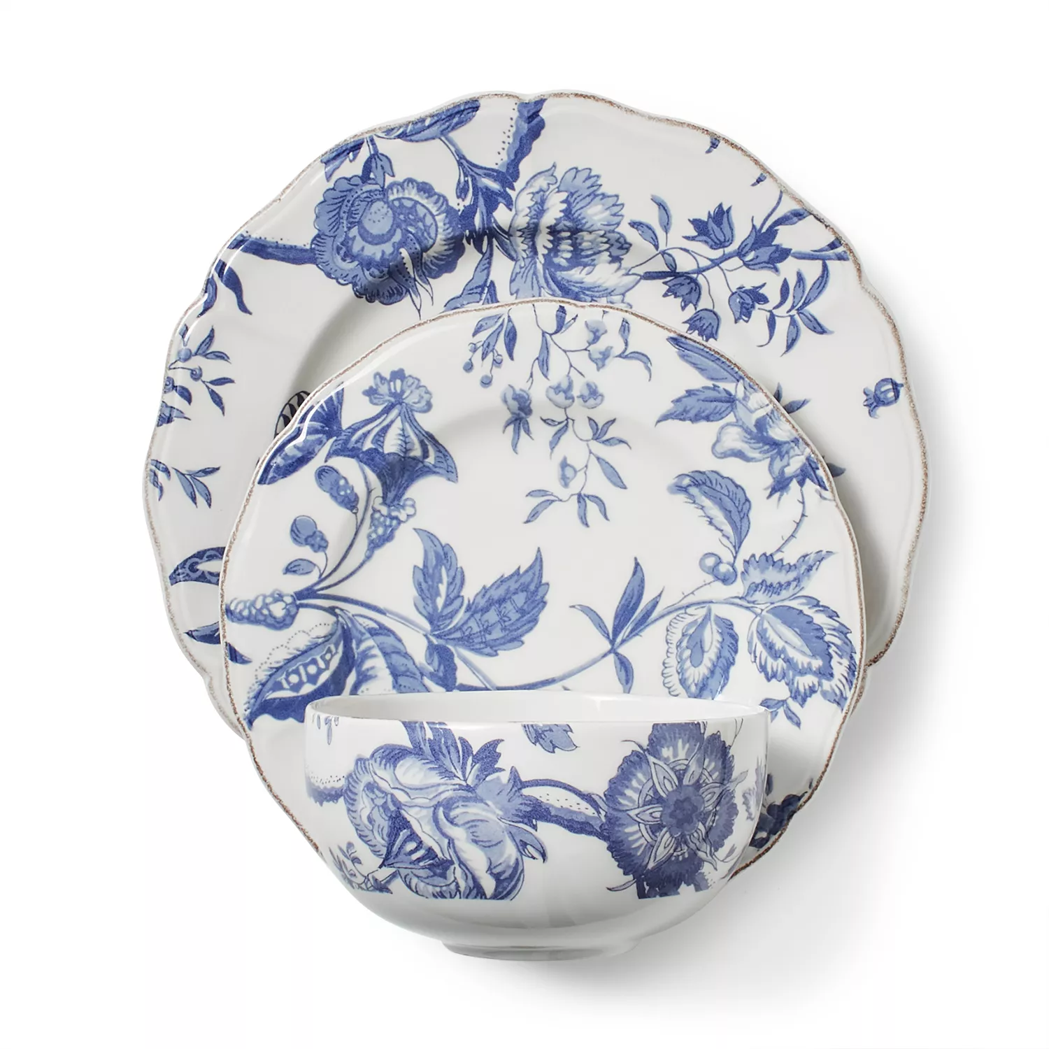 Italian Blue Floral 12-Piece Dinnerware Set