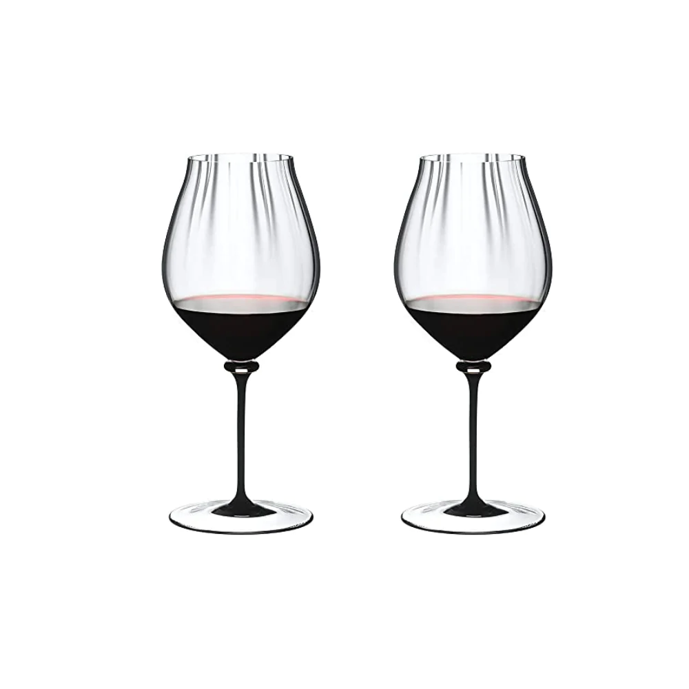 Riedel 2-Piece Set Fatto A Mano Performance Champagne Glass, Black Stem, 29.2 Oz