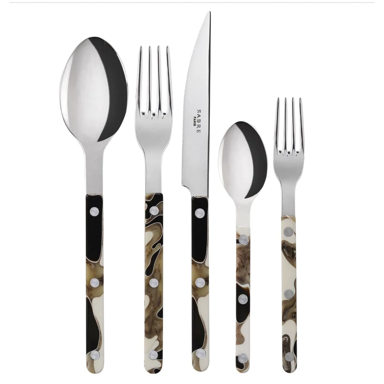 Sabre Bistrot 5-Piece Flatware Set, Dune Black