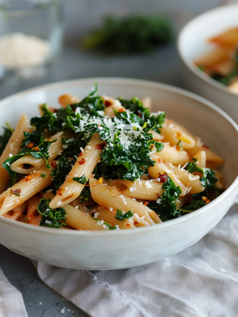 Gluten-Free Penne with Sautéed Kale, Chili, Garlic, and Pecorino Romano ...