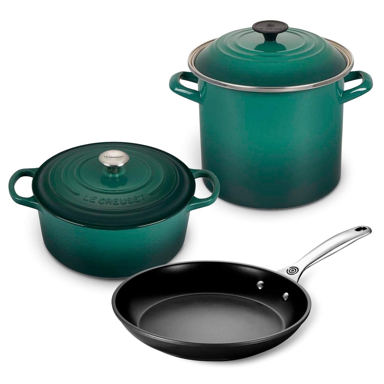 Le Creuset 5-Piece Oven and Stovetop Cookware Bundle with 4-12 QT Round Dutch Oven