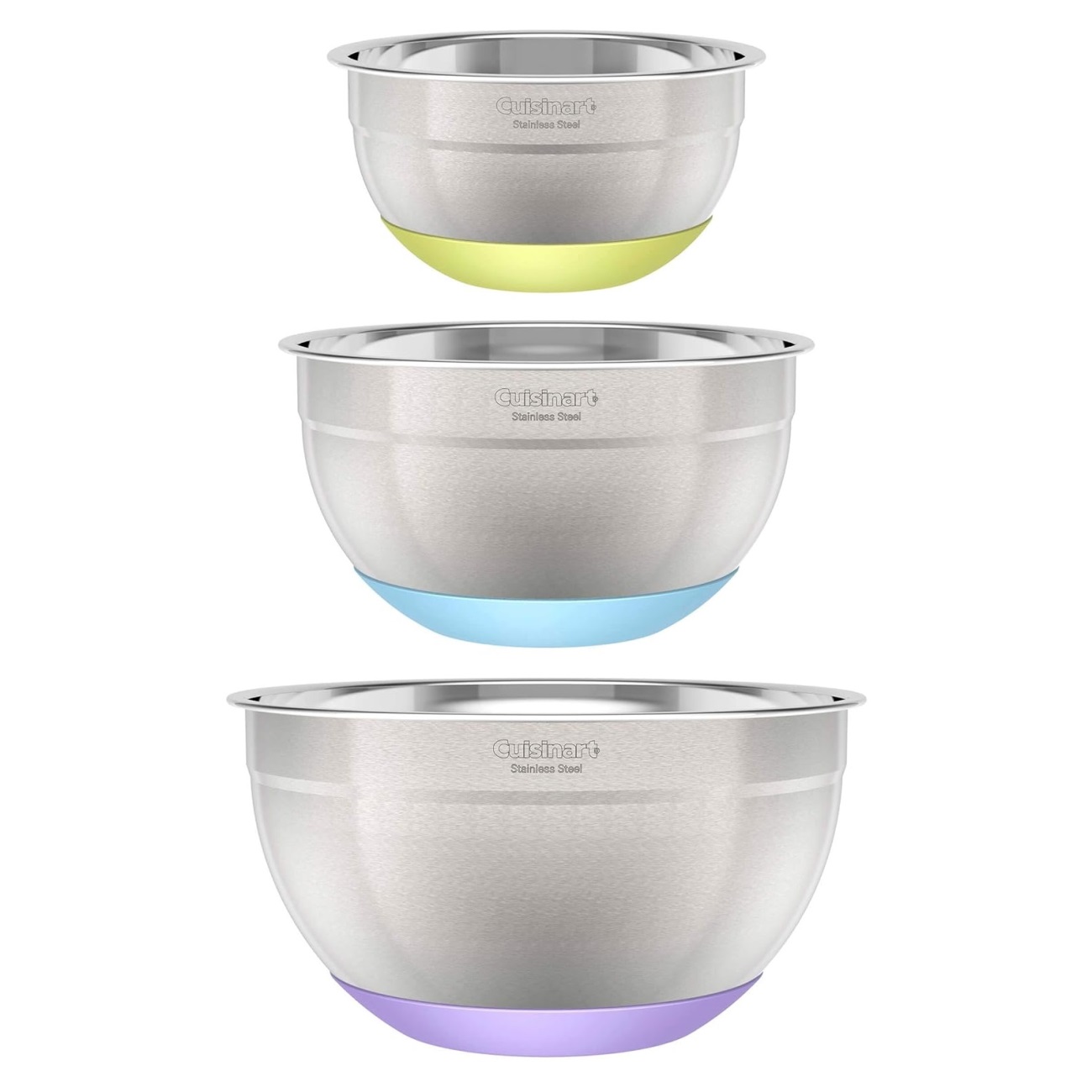 Cuisinart 3-Piece Stainless Steel Mixing Bowls with Nonslip Base