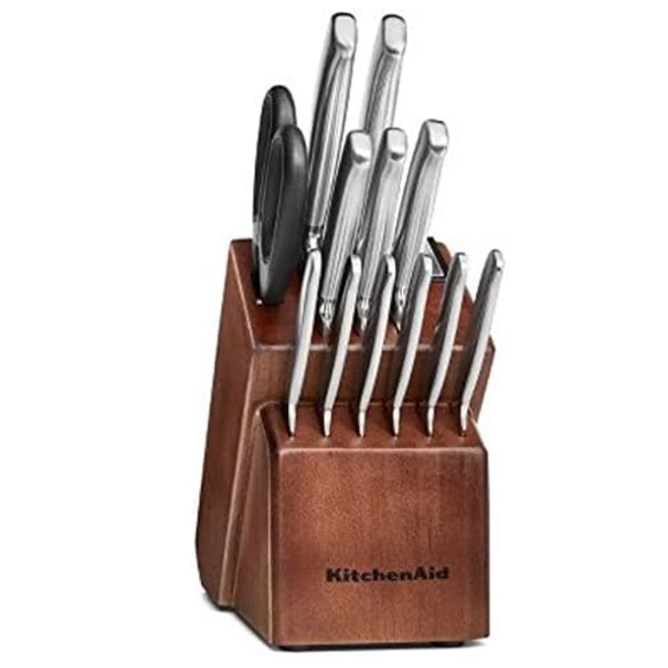 KitchenAid 14pc German Stainless Steel Knife Set Wooden Block Maple